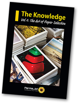 The front cover of PermaJet's The Knowledge Volume 1: The Art of Paper Selection